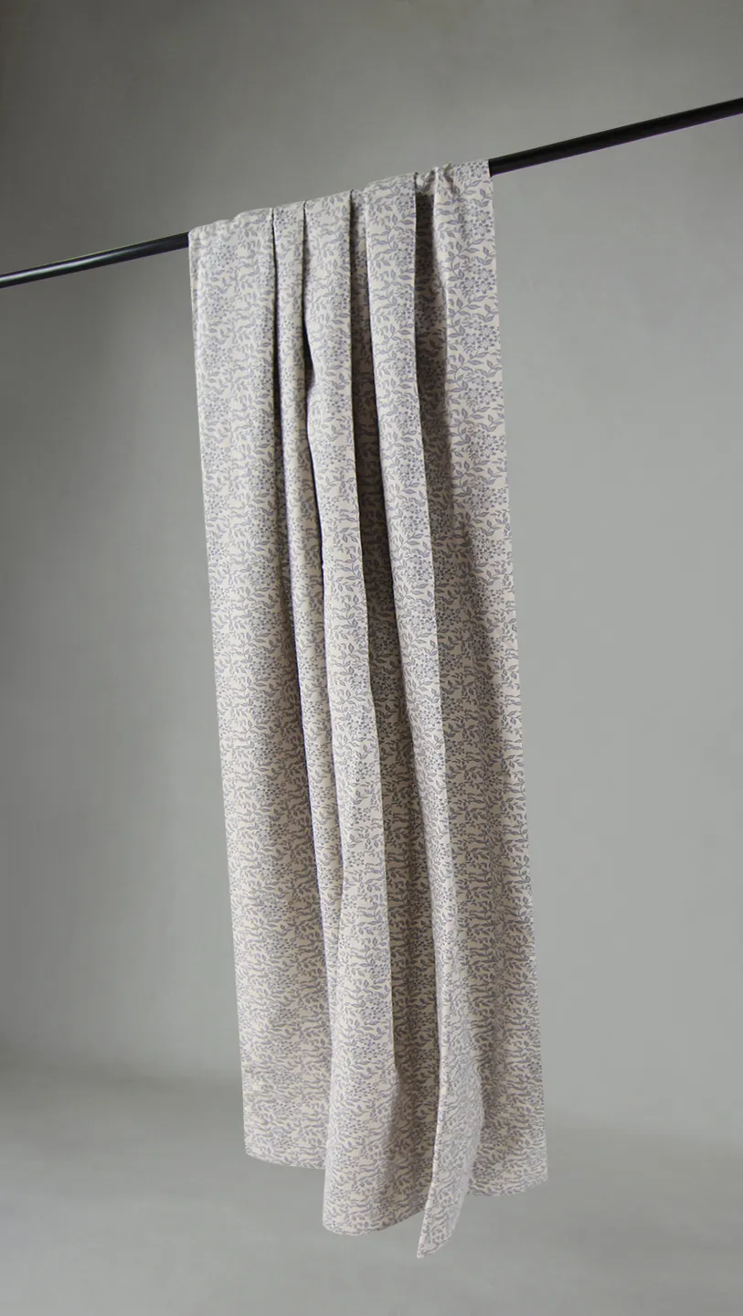 Gardiner - Bomuldsgardin Lilja (blå)