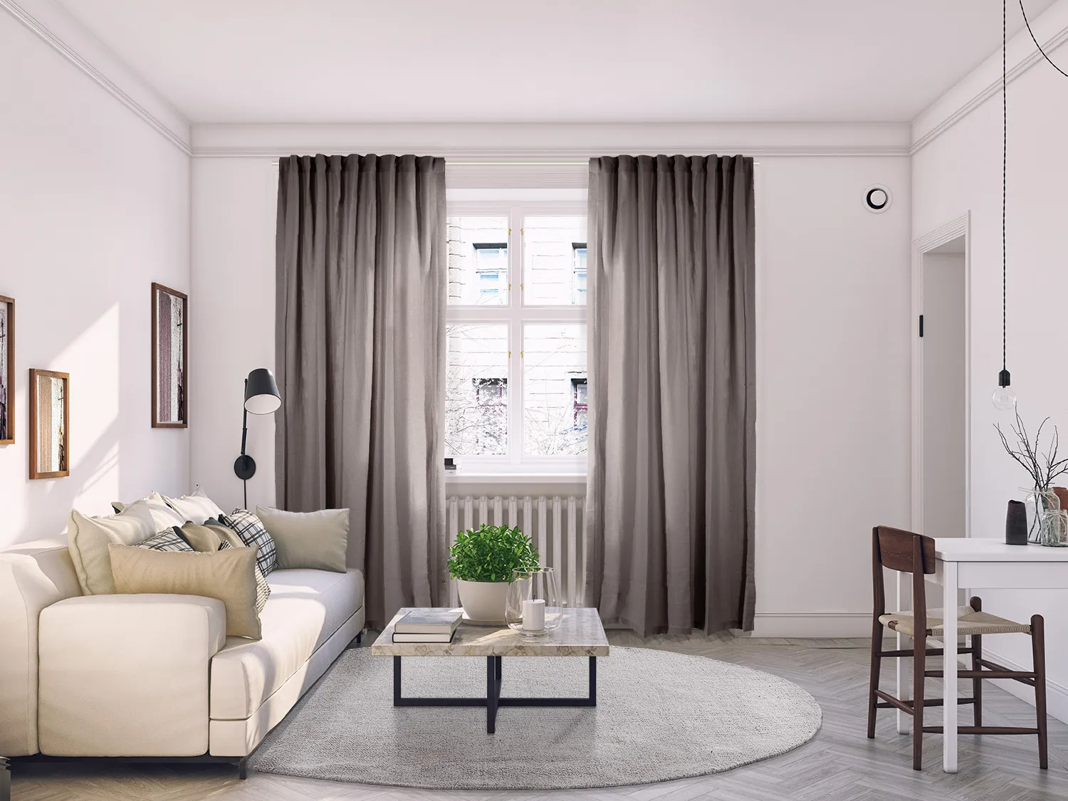 Gardiner - Gardin i hør Lilou (grå)