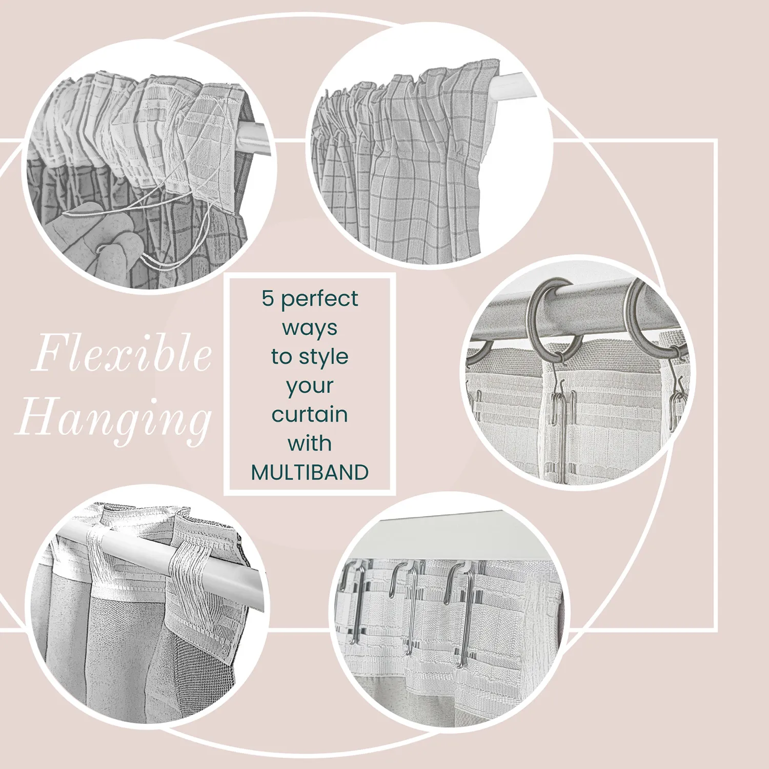 Gardiner - Bomuldsgardin Florina (beige)