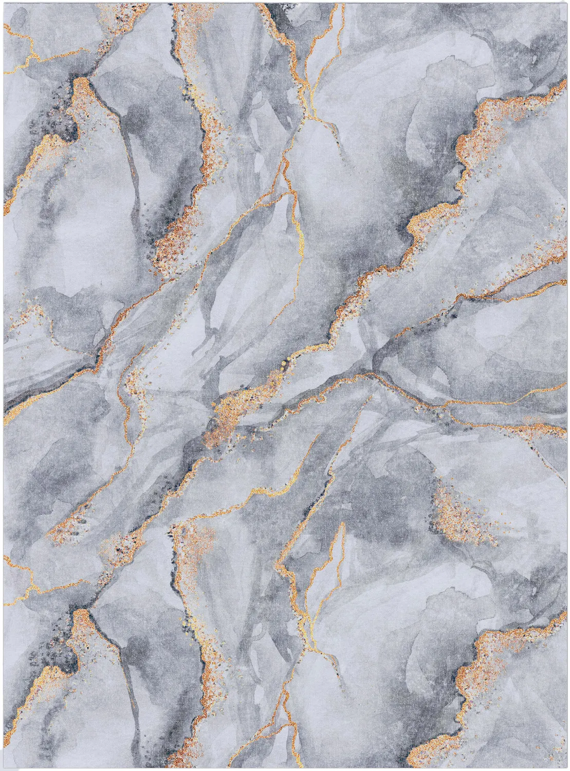 Wilton-tæppe - Genova (grå/hvid/guld)