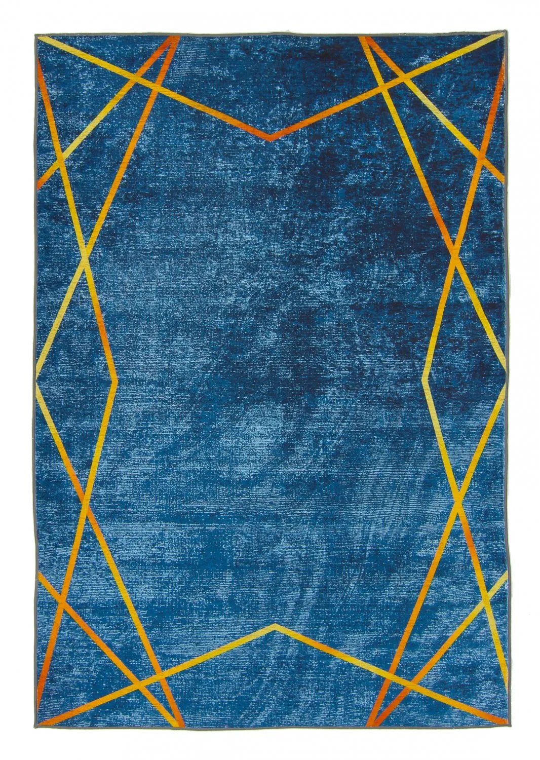 Wilton-tæppe - Zaros (blå/guld)