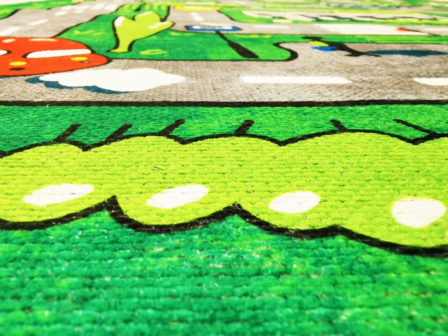 Børnetæppe - Village Road (grøn)