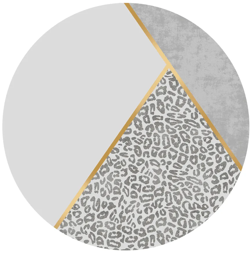 Rundt tæppe - Granada (grå/guld)