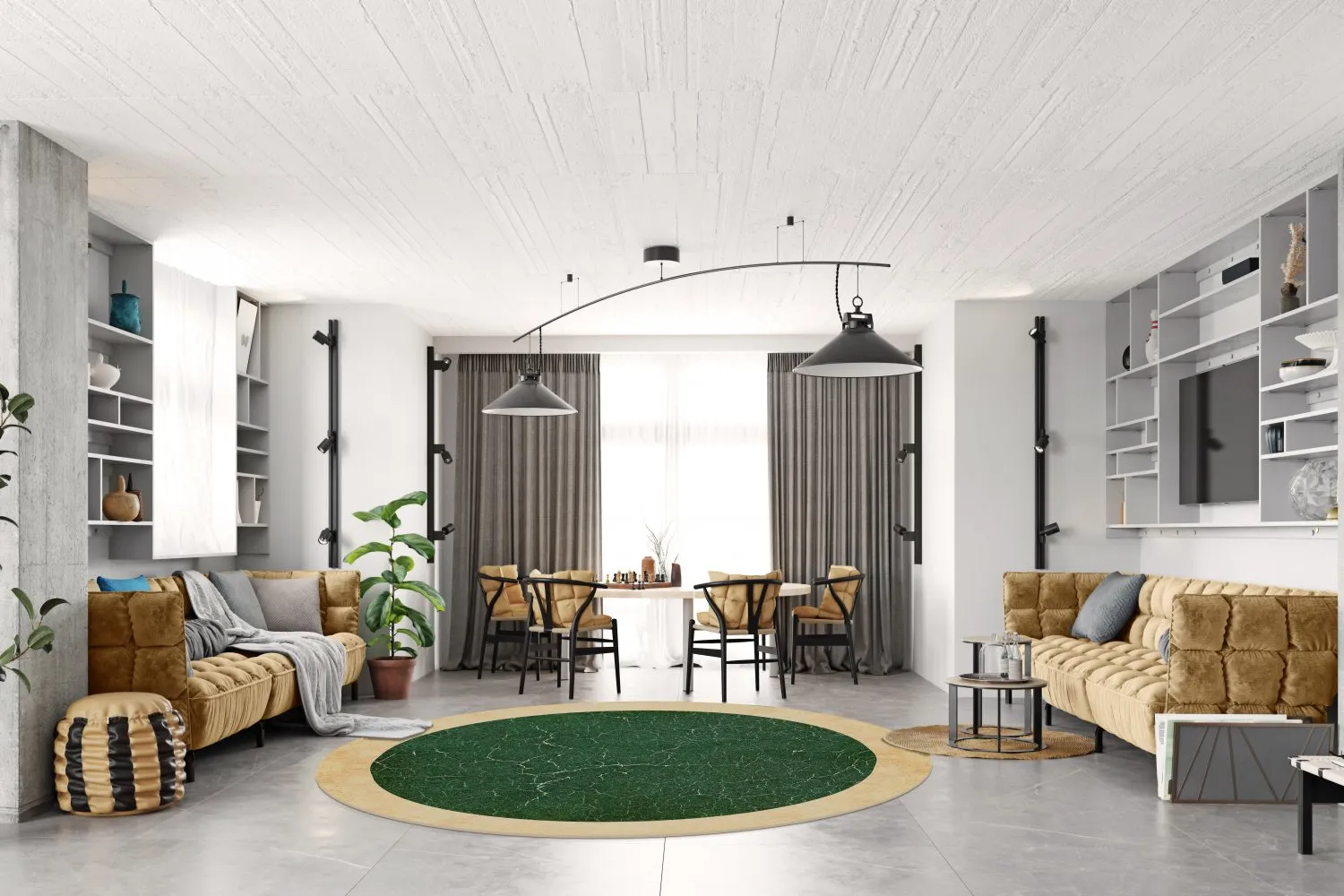 Rundt tæppe - Laval (grøn)