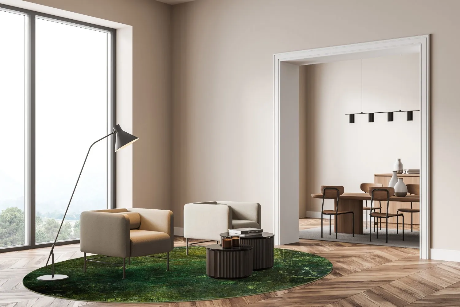 Rundt tæppe - Estrada (grøn)