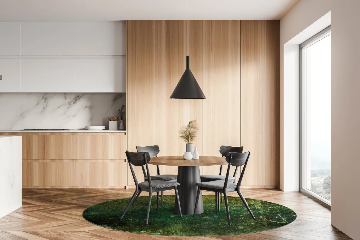 Rundt tæppe - Estrada (grøn)