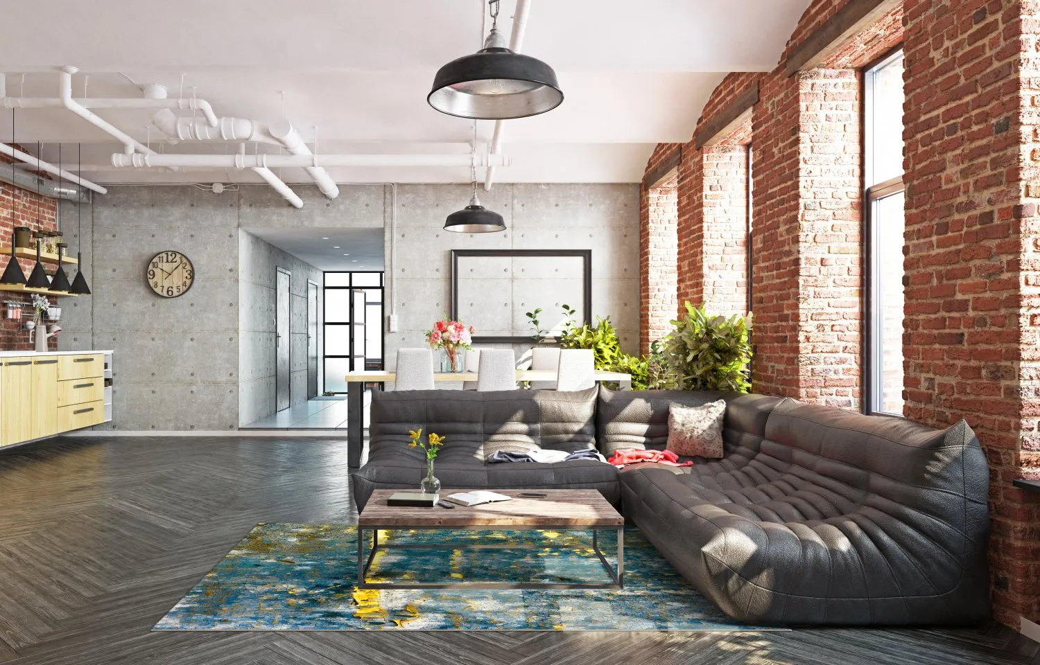 Wilton-tæppe - Mira (gul-blå)