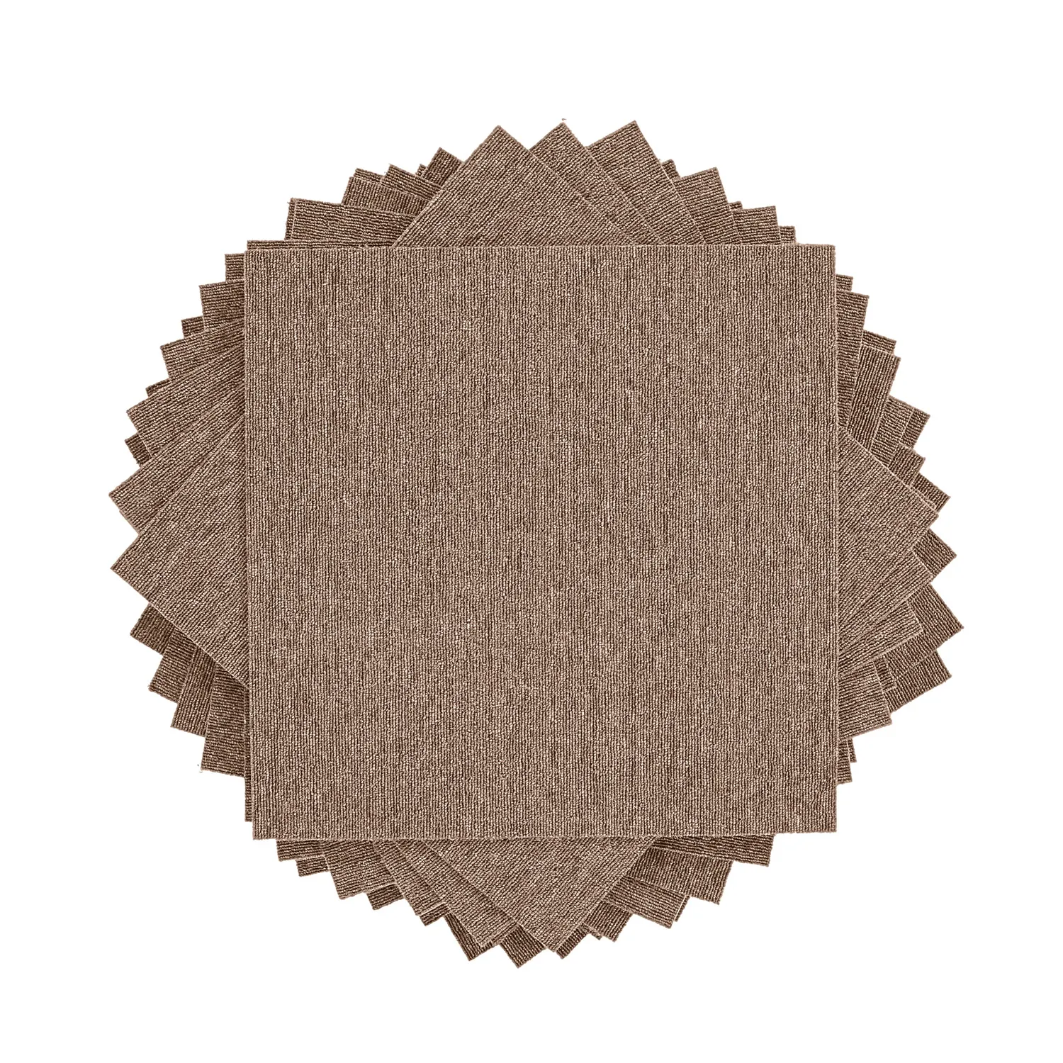 Væg-til-væg-tæppe - Almeria Tæppefliser 24 stk. (brun)