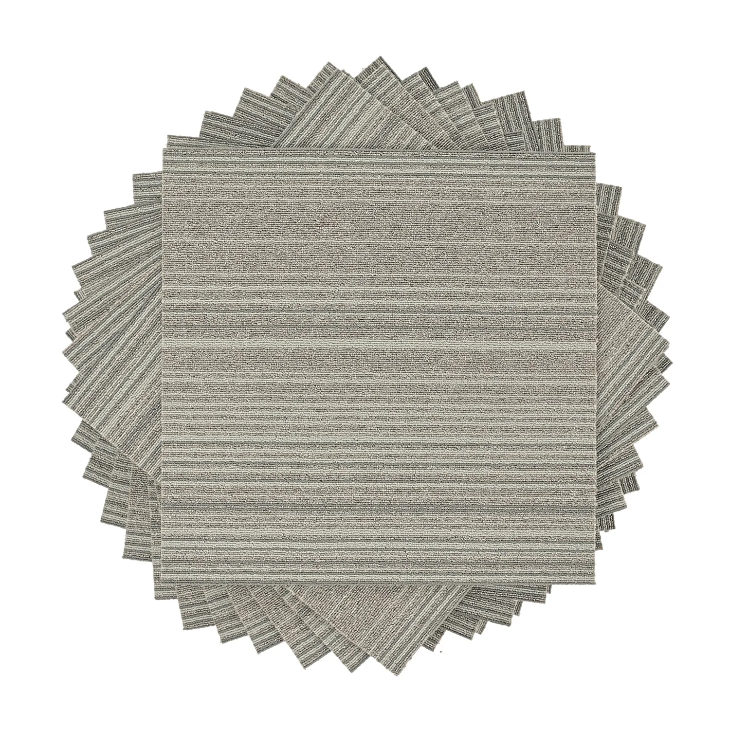 Væg-til-væg-tæppe - Almeria Tæppefliser 24 stk. (uregelmæssigt stribet grå)