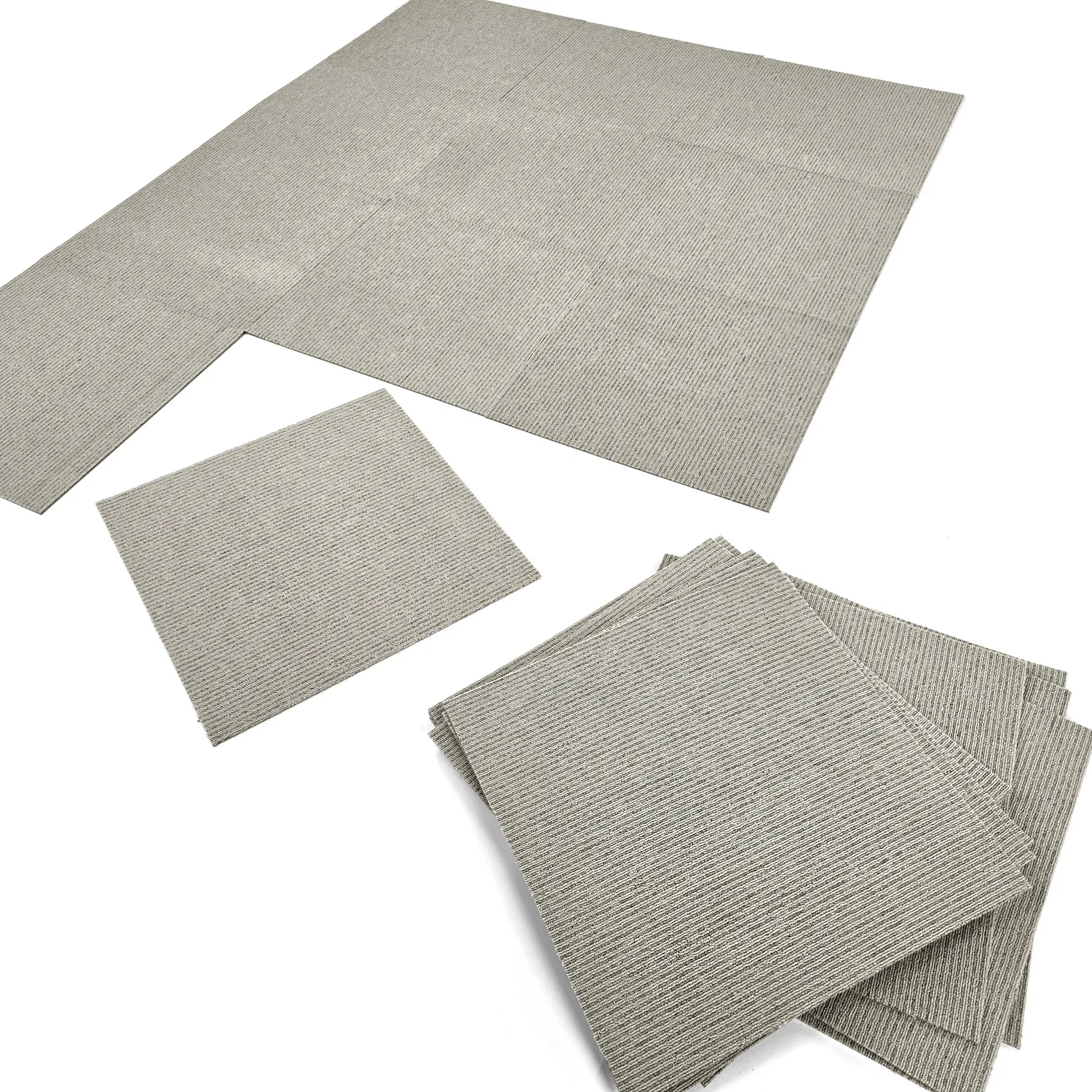 Væg-til-væg-tæppe - Almeria Tæppefliser 24 stk. (stribet grå)