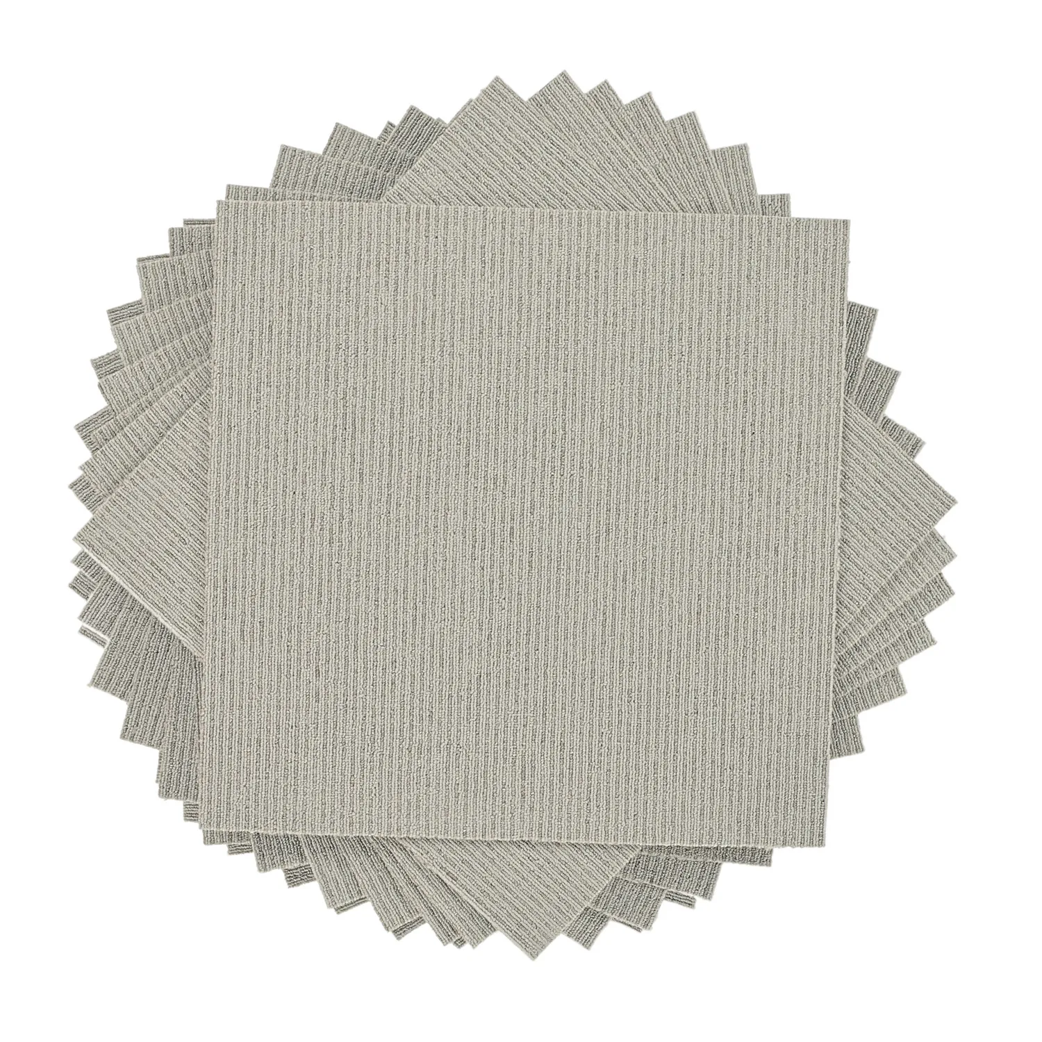 Væg-til-væg-tæppe - Almeria Tæppefliser 24 stk. (stribet grå)