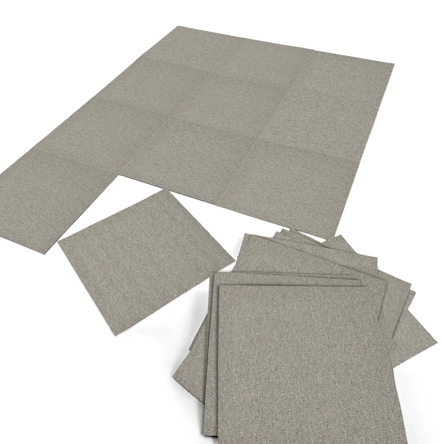 Væg-til-væg-tæppe - Almeria Tæppefliser 24 stk. (grå)