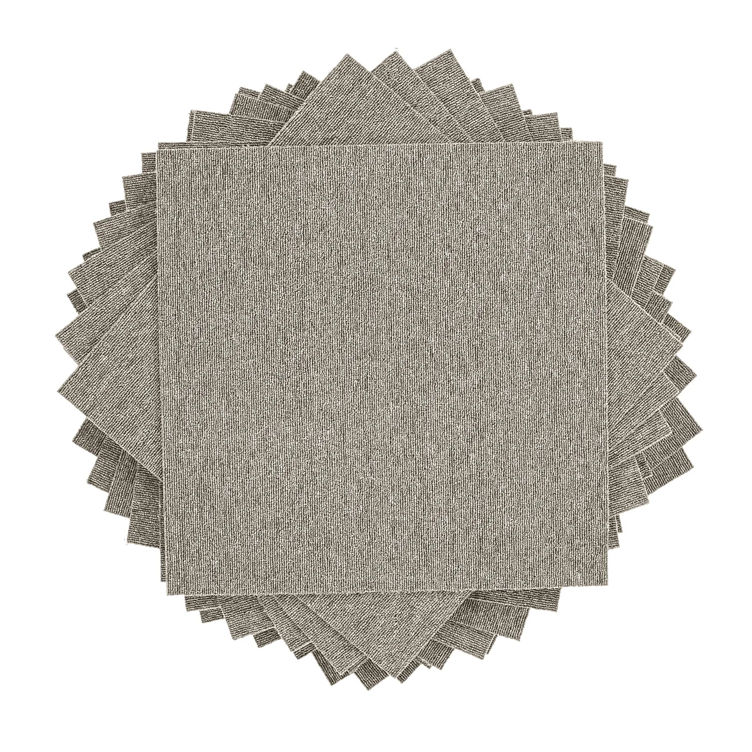 Væg-til-væg-tæppe - Almeria Tæppefliser 24 stk. (grå)