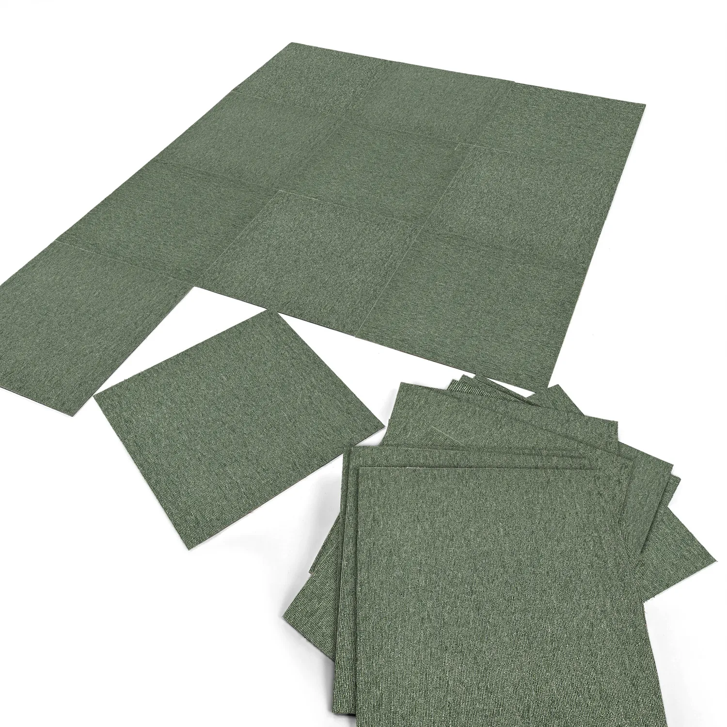 Væg-til-væg-tæppe - Almeria Tæppefliser 24 stk. (grøn)