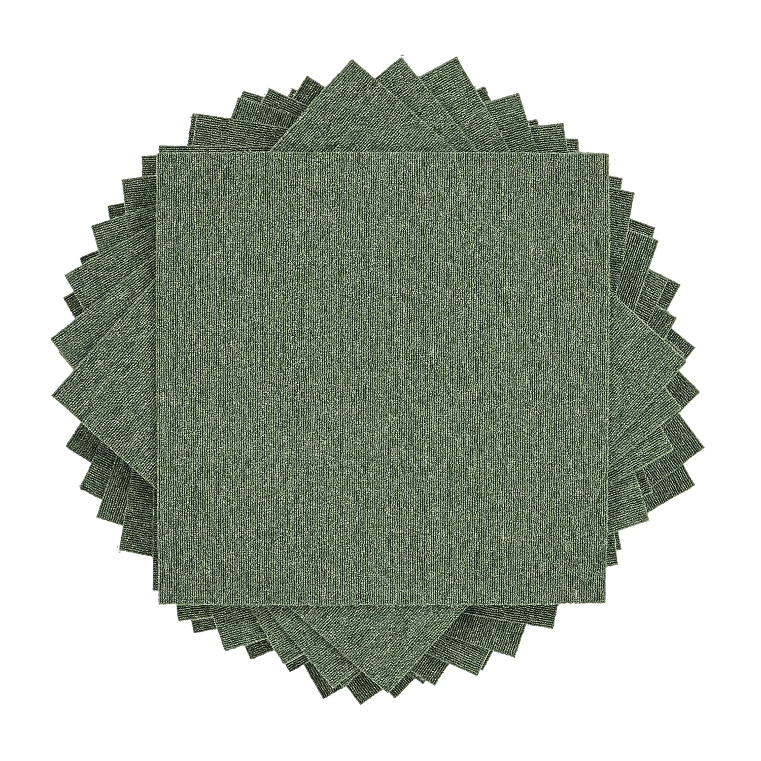 Væg-til-væg-tæppe - Almeria Tæppefliser 24 stk. (grøn)