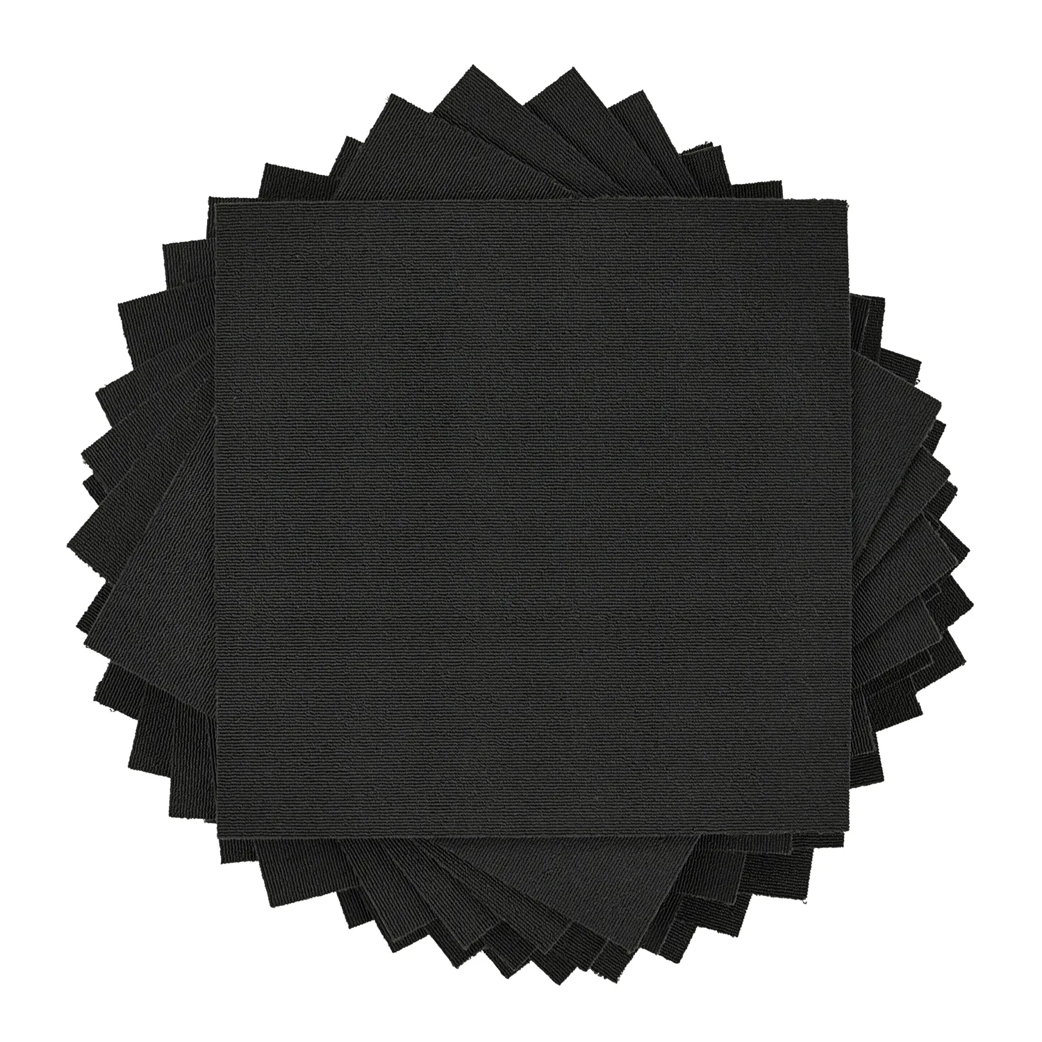 Væg-til-væg-tæppe - Almeria Tæppefliser 24 stk. (sort)