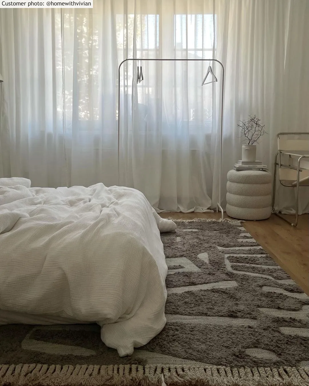 Bomuldstæppe - Split (grå)