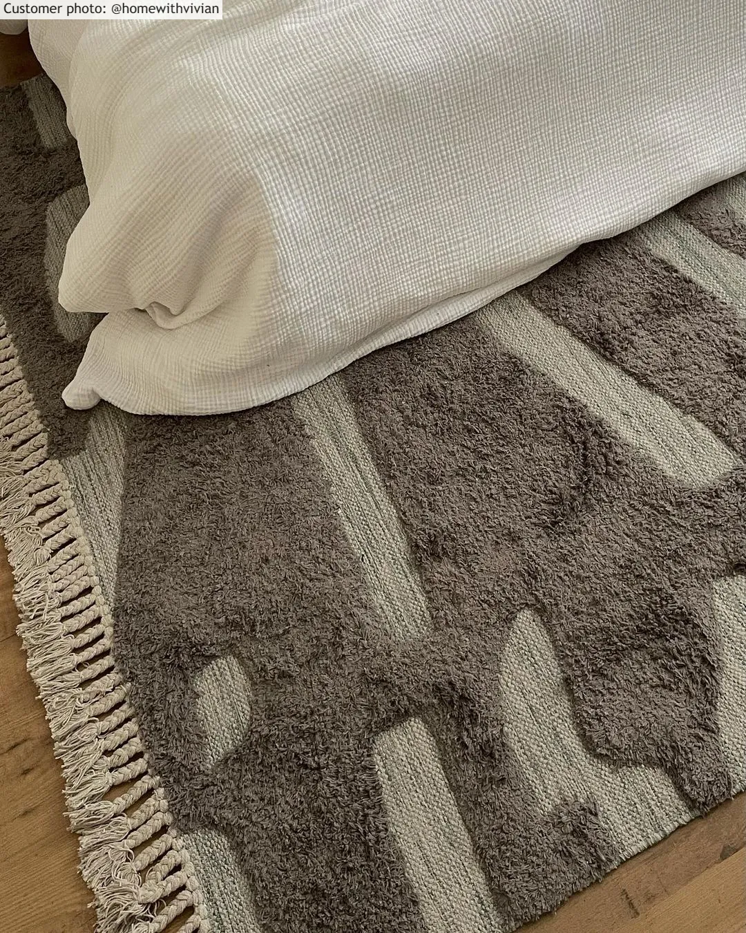 Bomuldstæppe - Split (grå)