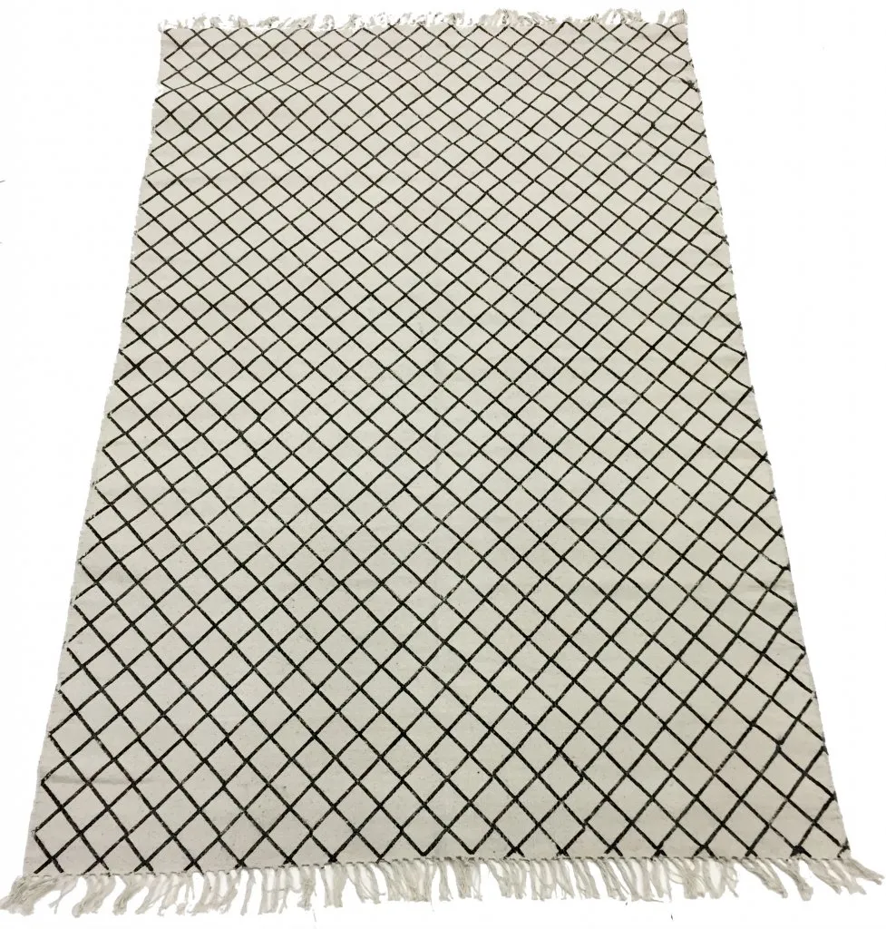 Kludetæppe - Agadir (sort/hvid)