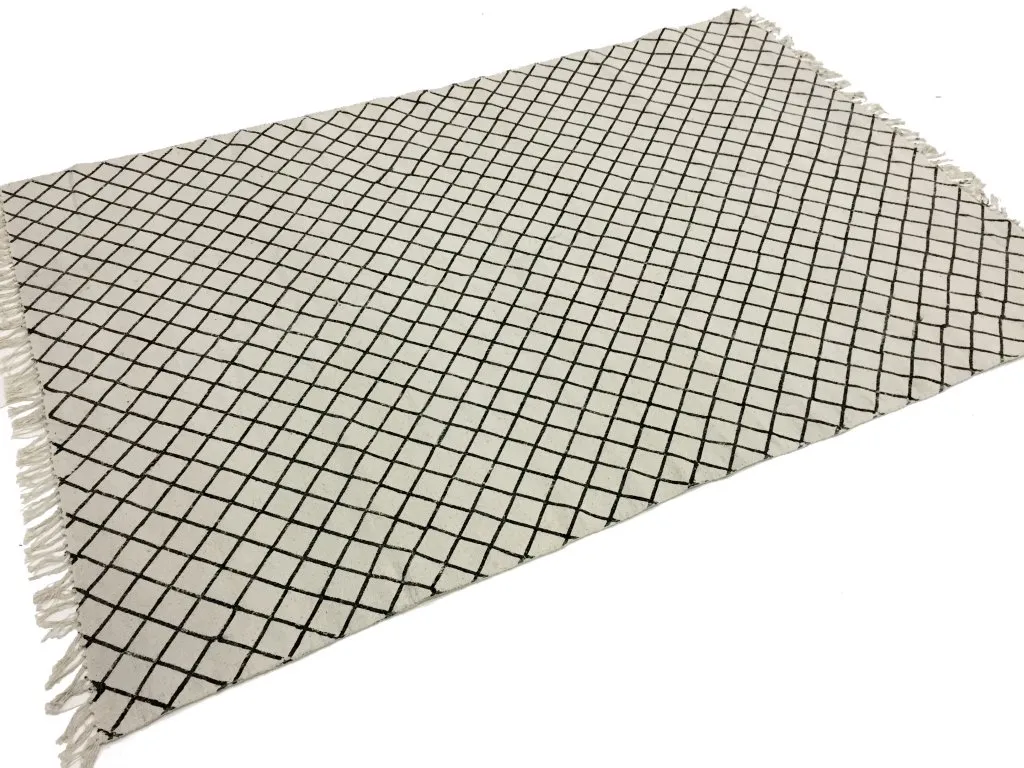 Kludetæppe - Agadir (sort/hvid)