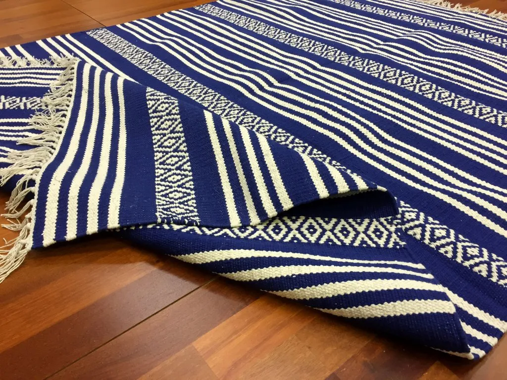 Kludetæppe - Ystad (blå)