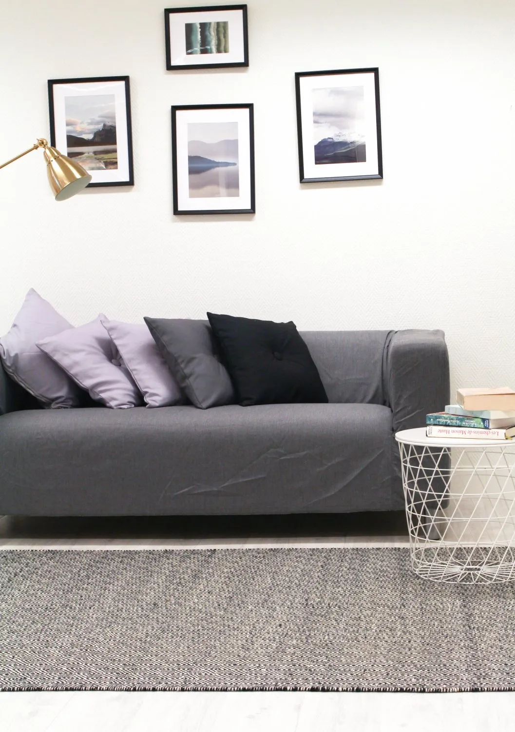 Uldtæppe - Varella (sort/hvid)