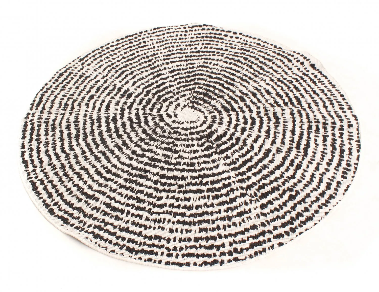 Rundt tæppe - Brussels Swirl (sort)