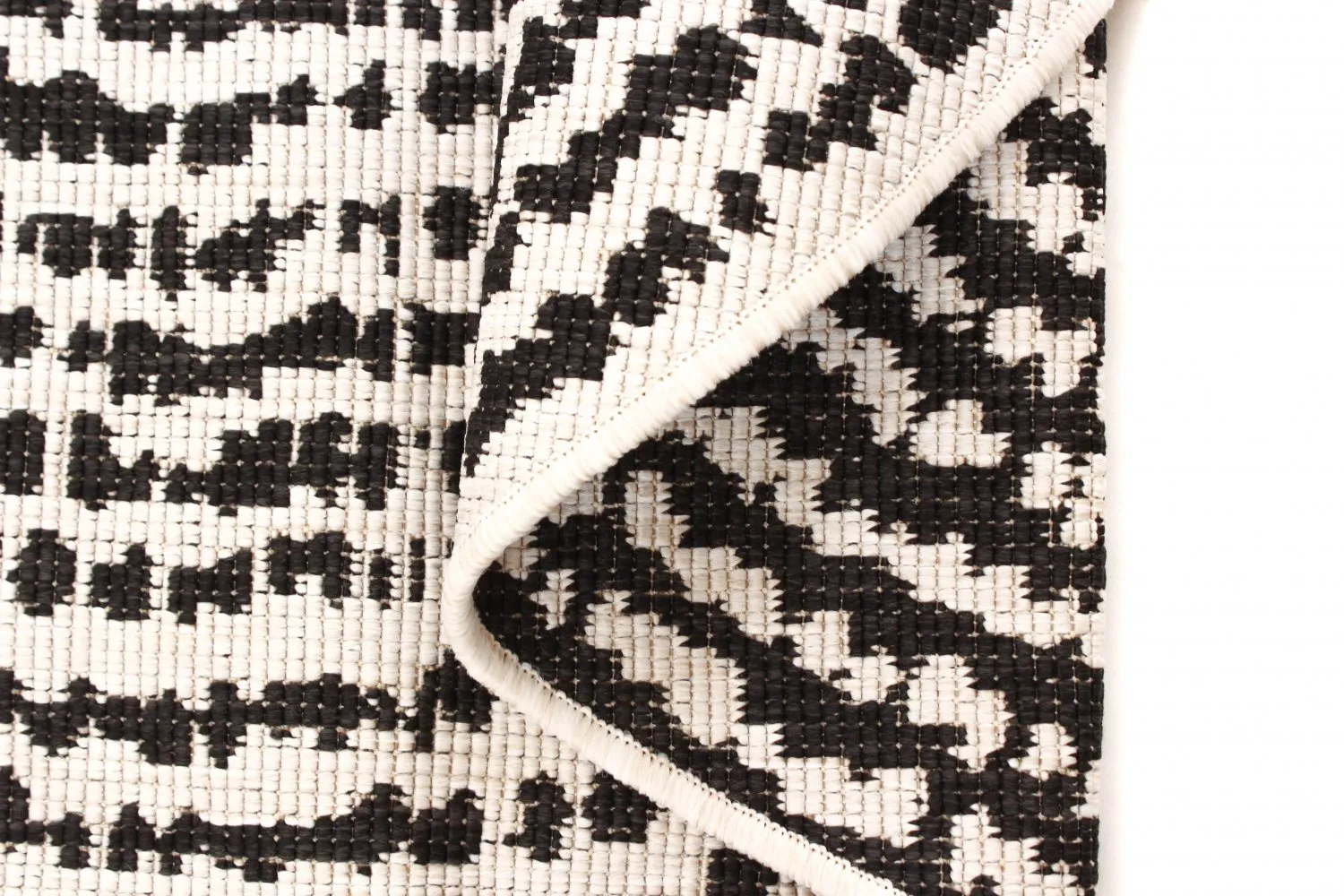 Rundt tæppe - Brussels Swirl (sort)