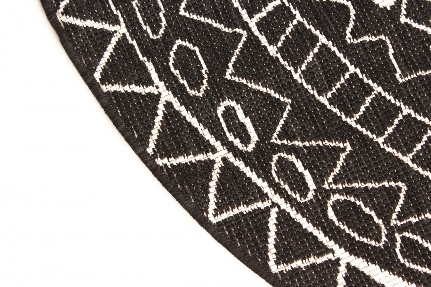 Rundt tæppe - Brussels Diamond (sort)