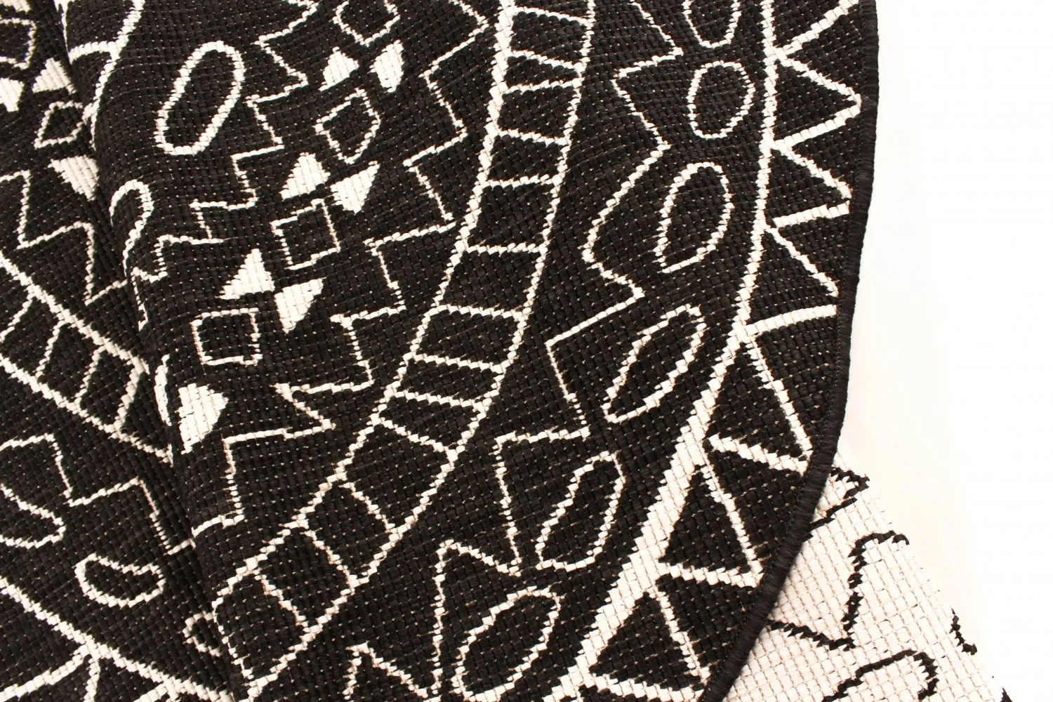 Rundt tæppe - Brussels Diamond (sort)