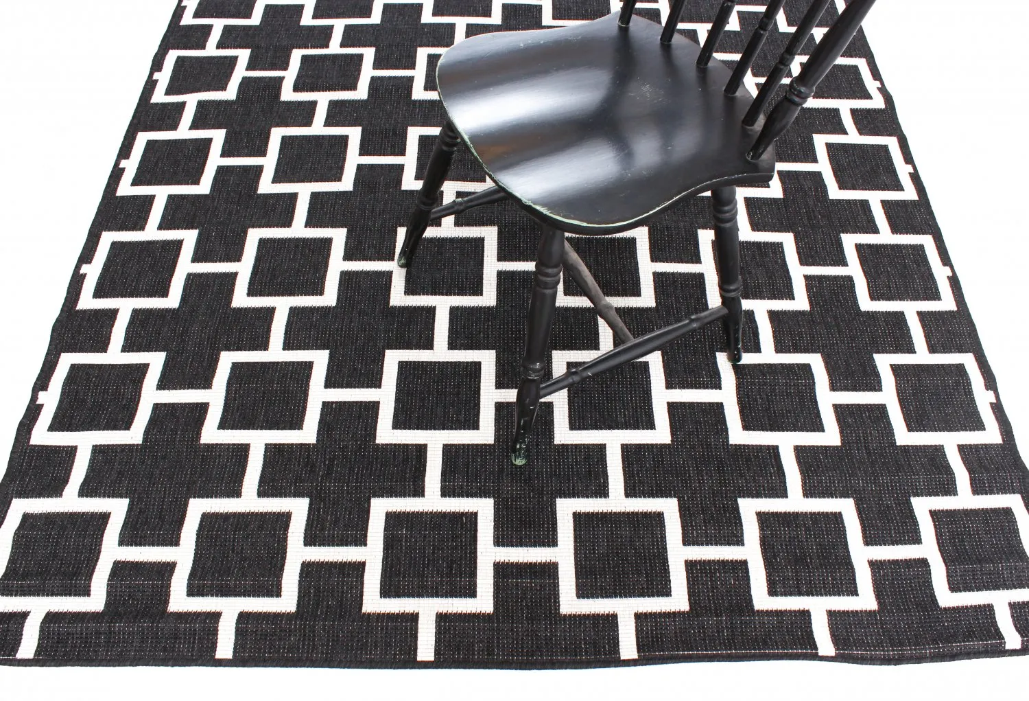 Tæpper til indendørs/udendørs brug - Brussels Silver (sort)