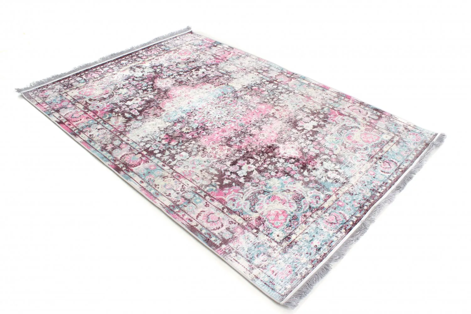 Rundt tæppe - Jedaida (rosa/multi)