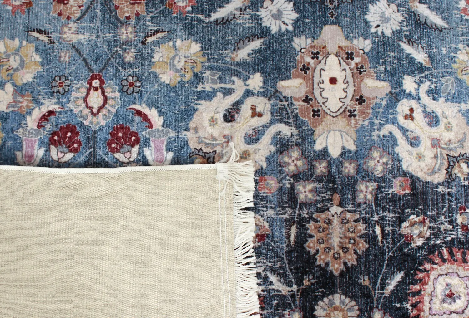 Wilton-tæppe - Bouhjar (mørkeblå/multi)