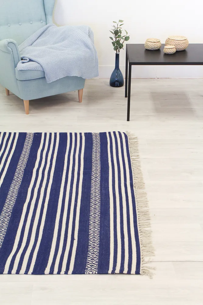 Kludetæppe - Ystad (blå)