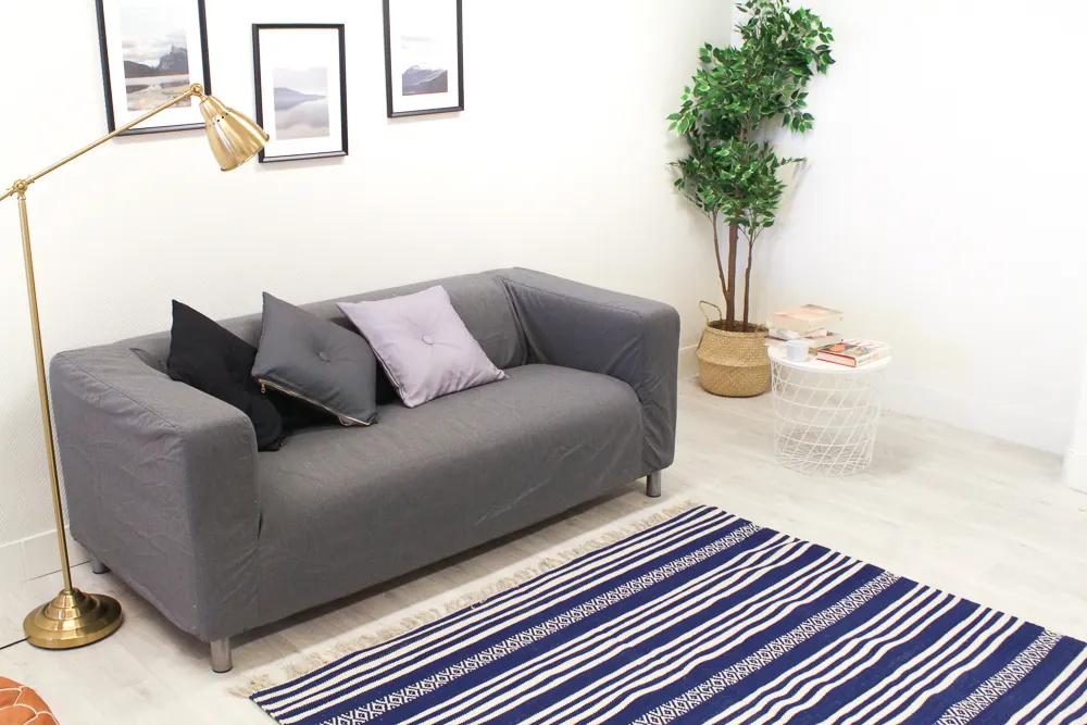 Kludetæppe - Ystad (blå)