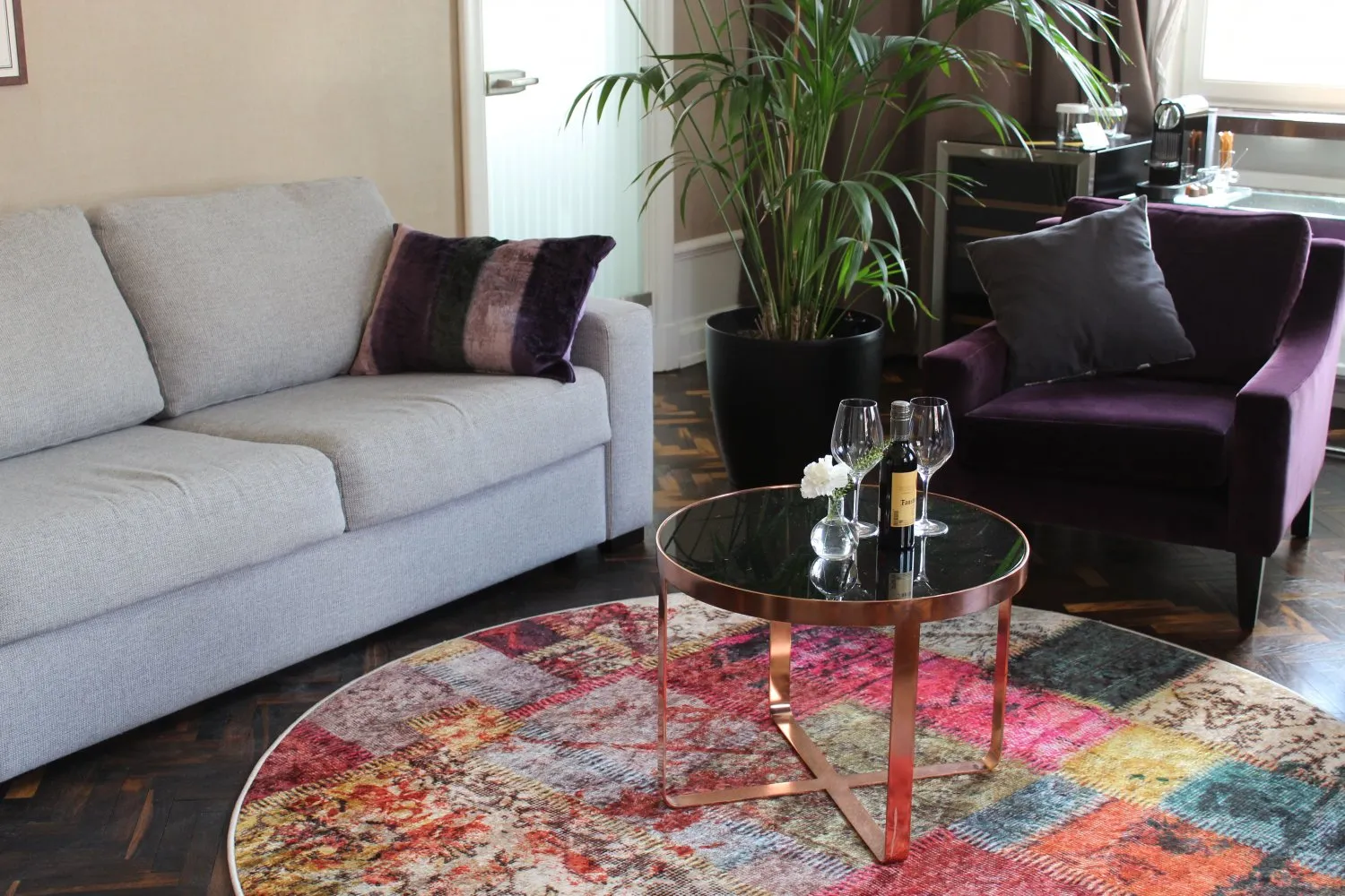 Rundt tæppe - Ariana (multi)