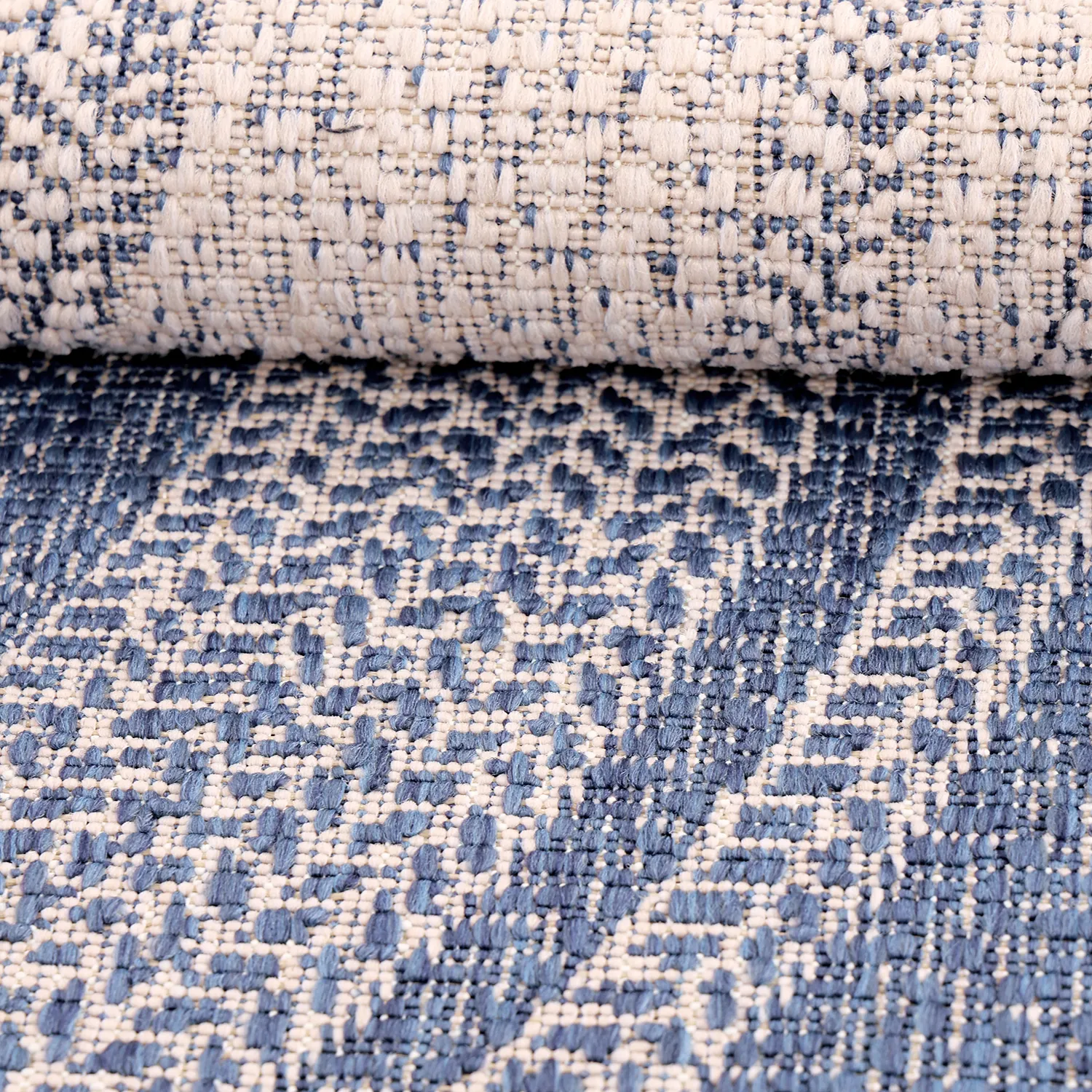 Rundt tæppe - Indoor/Outdoor Angus (blå)