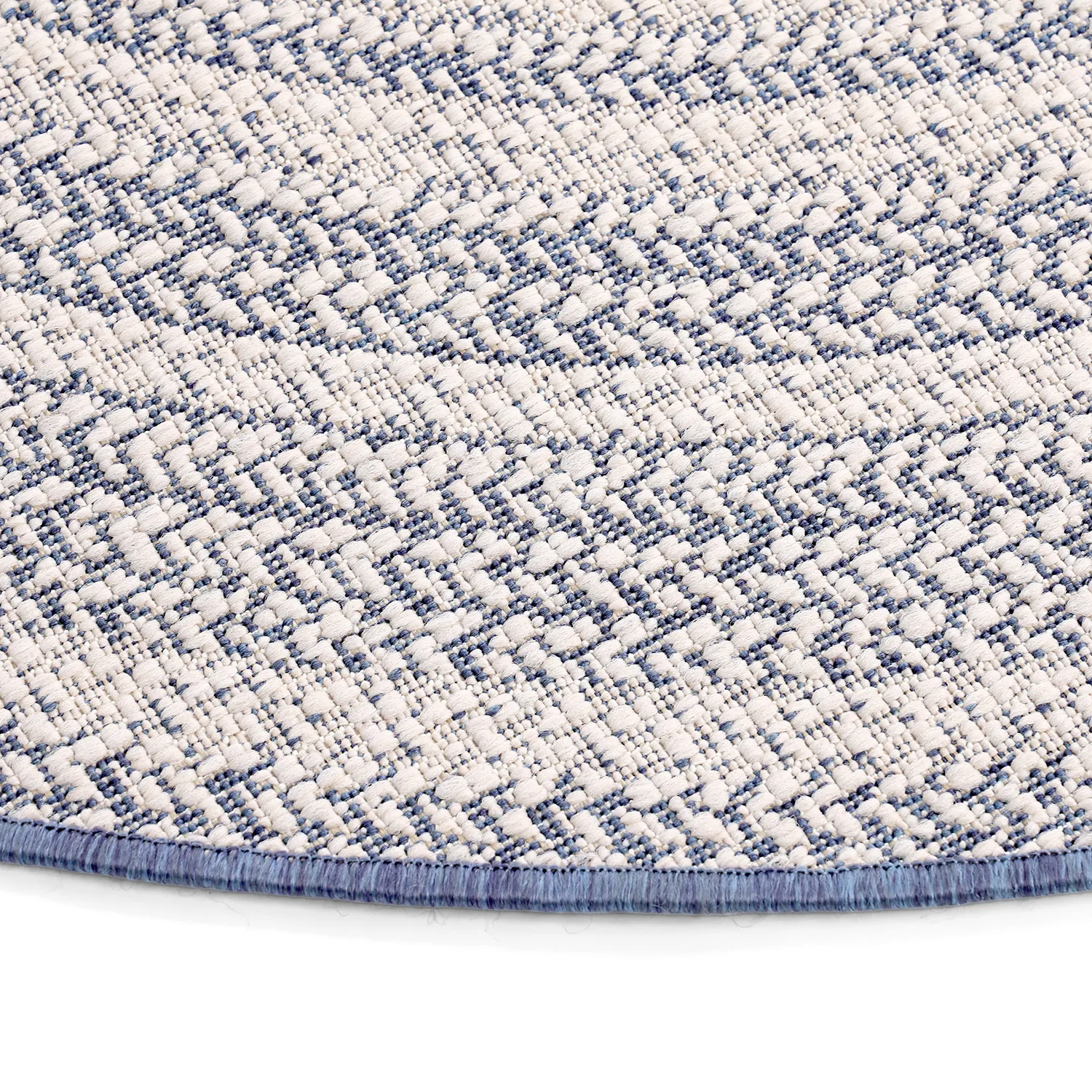 Rundt tæppe - Indoor/Outdoor Angus (blå)