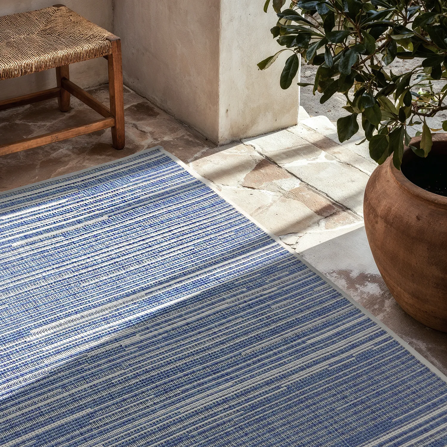 Tæpper til indendørs/udendørs brug - utomhusmatta - Arcata (blå)