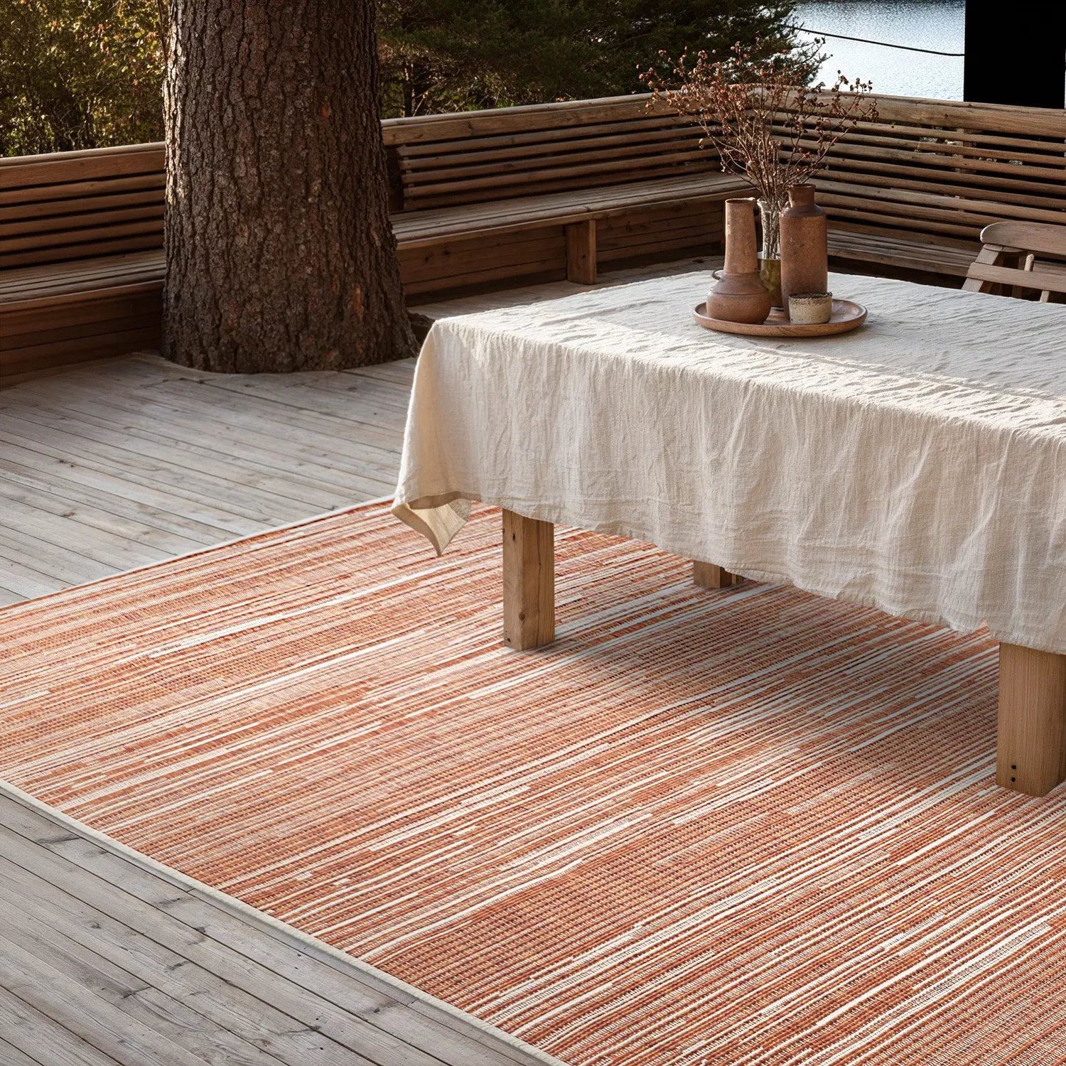 Tæpper til indendørs/udendørs brug - utomhusmatta - Arcata (rød)