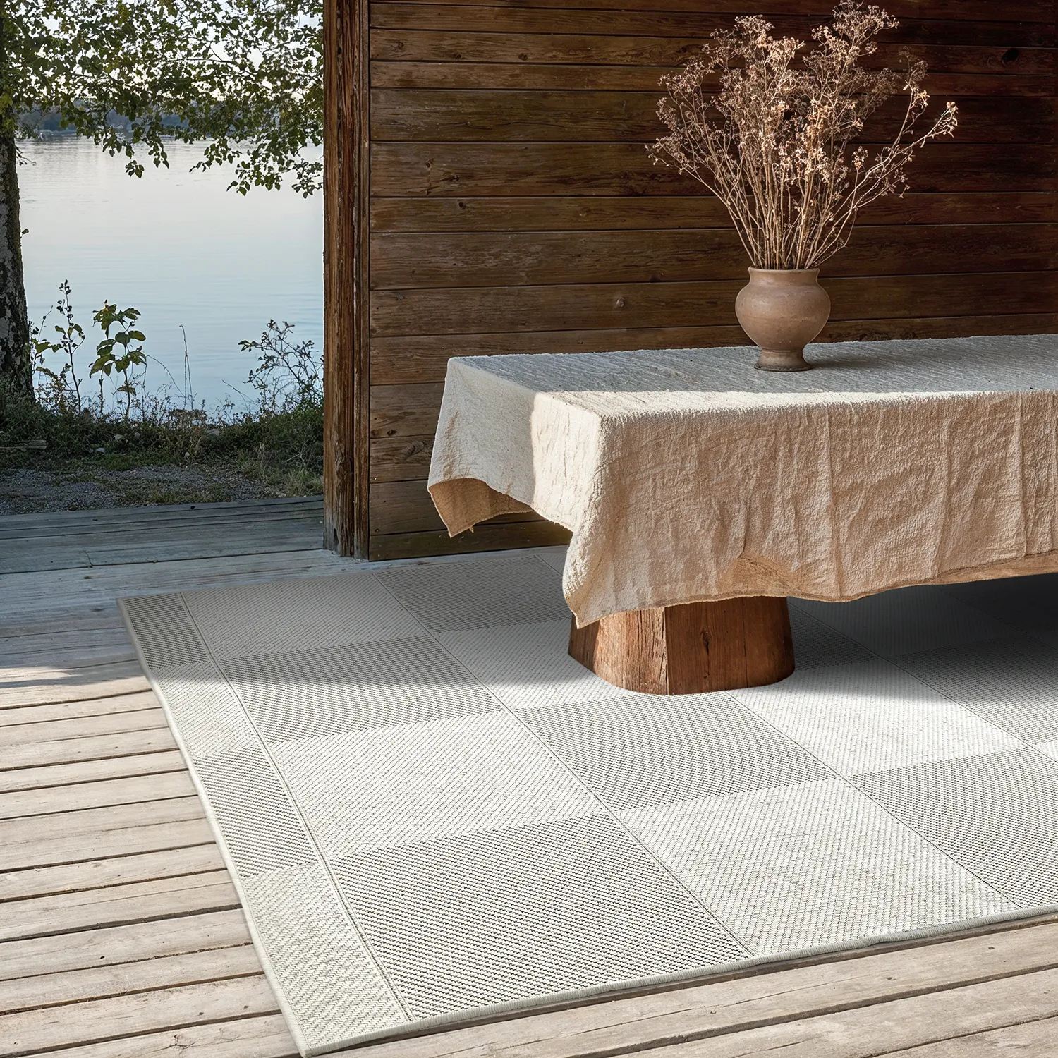 Tæpper til indendørs/udendørs brug - utomhusmatta - Ava (hvid)