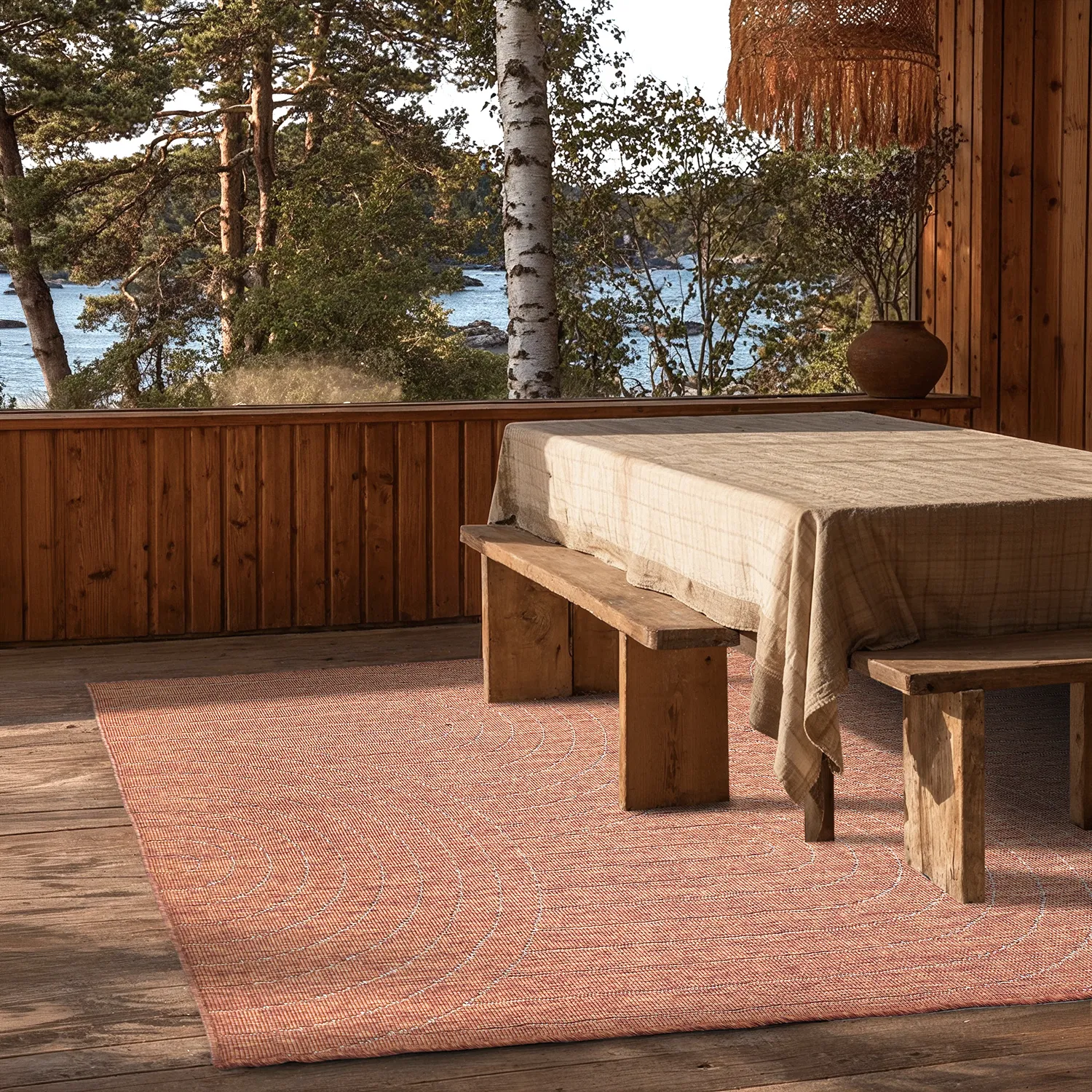 Tæpper til indendørs/udendørs brug - utomhusmatta - Hayden (rød)