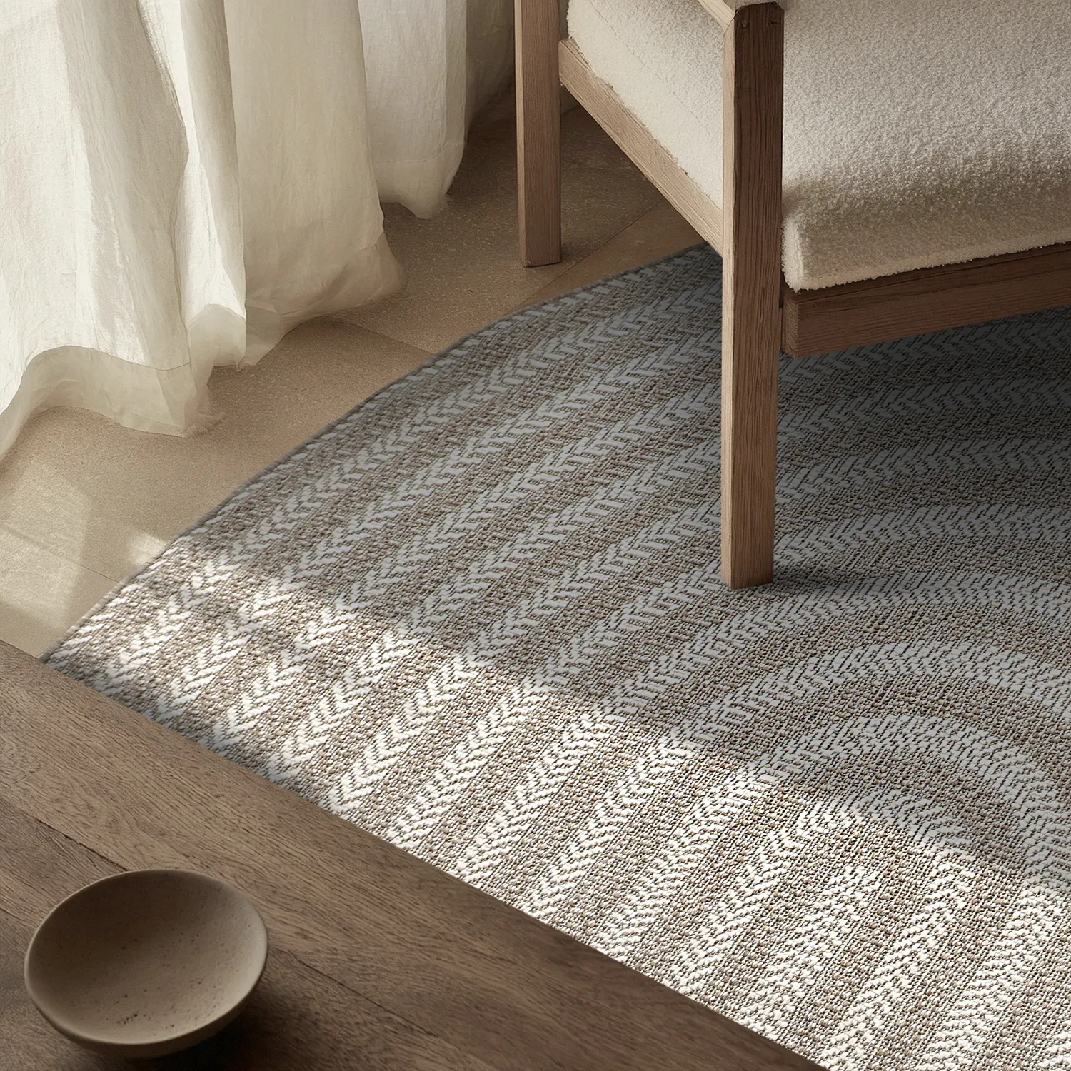 Ovalt tæppe - Indoor/outdoor Leander (beige)