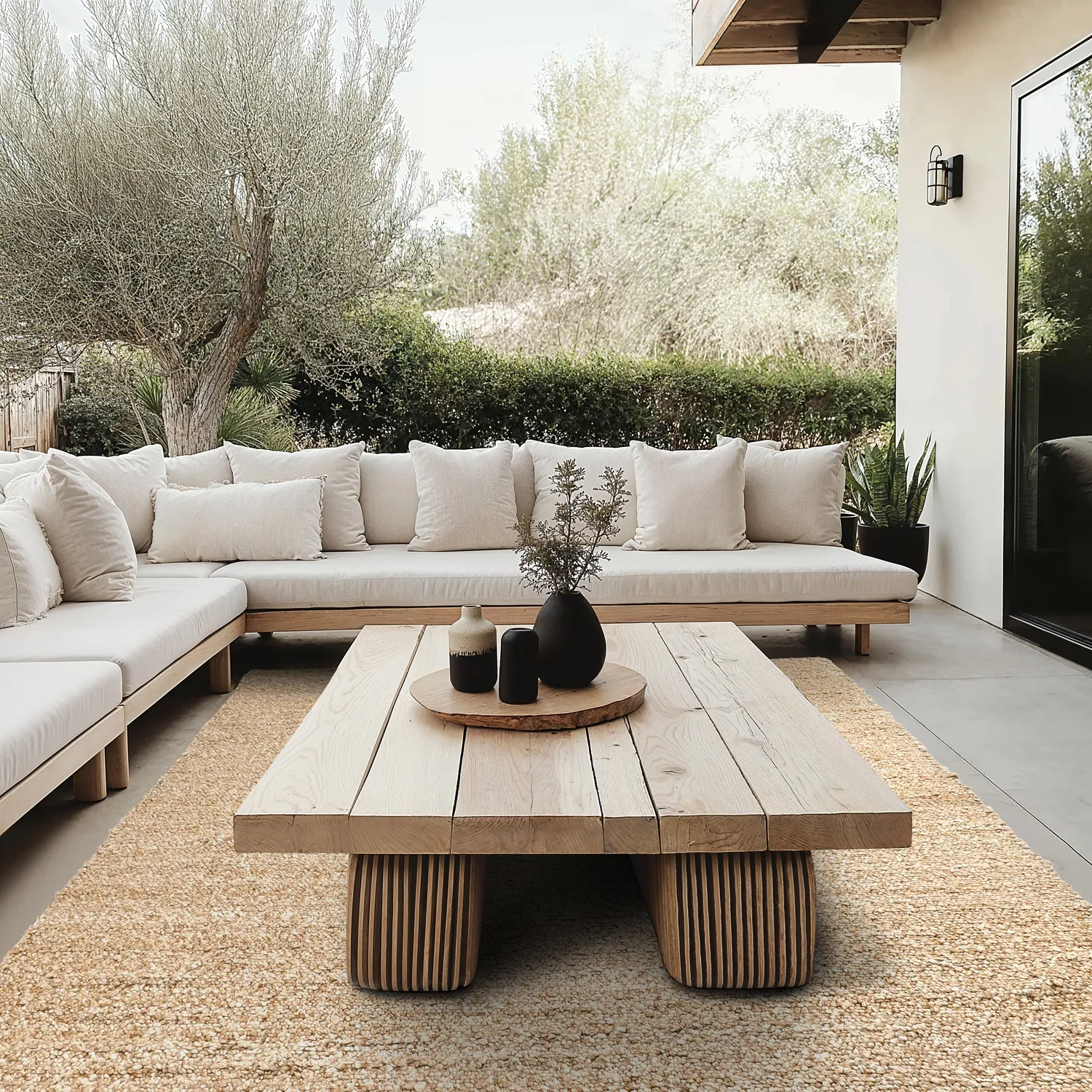 Tæpper til indendørs/udendørs brug - Milford Recycled PET (beige)