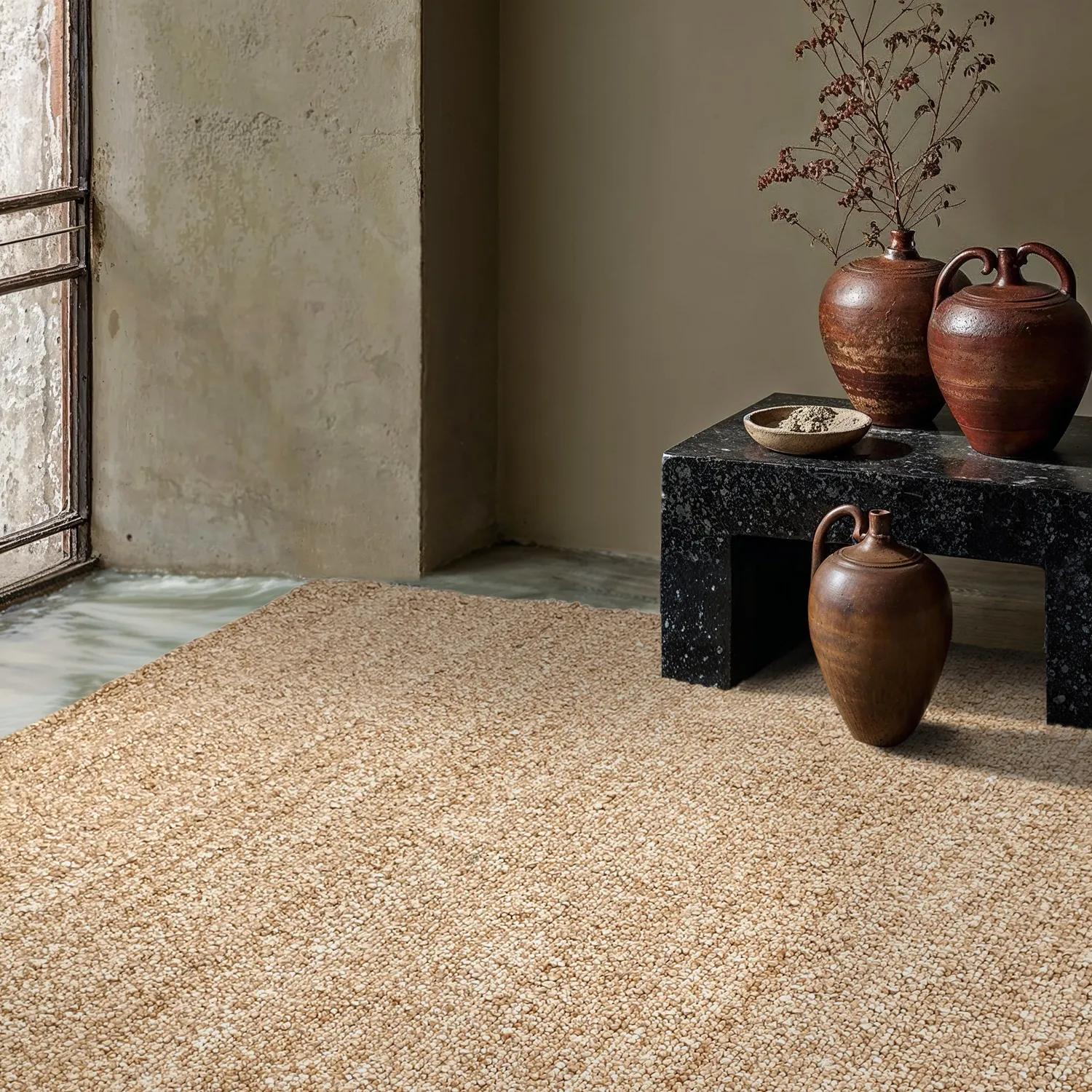 Tæpper til indendørs/udendørs brug - Milford Recycled PET (beige)