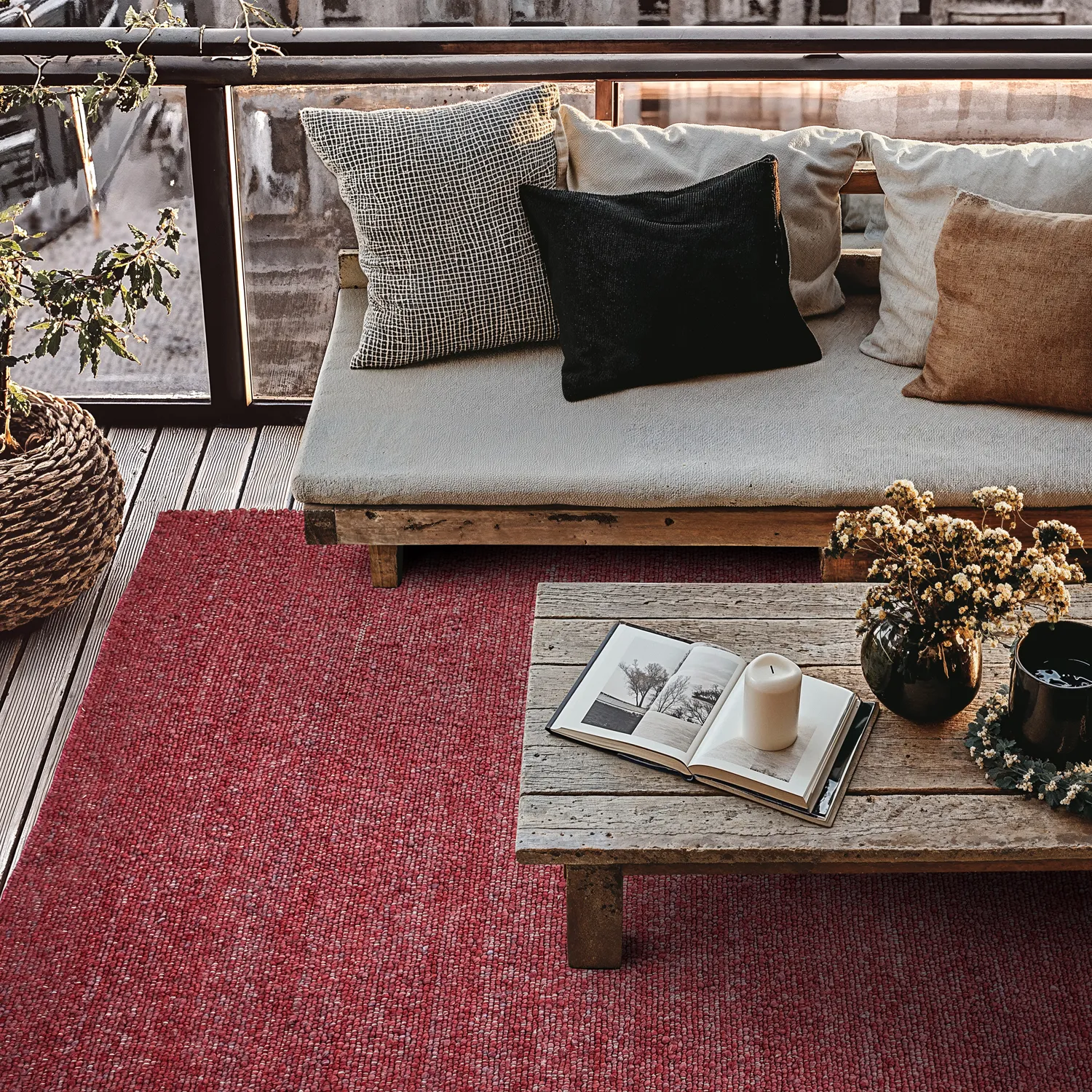 Tæpper til indendørs/udendørs brug - Milford Recycled PET (lyserød)