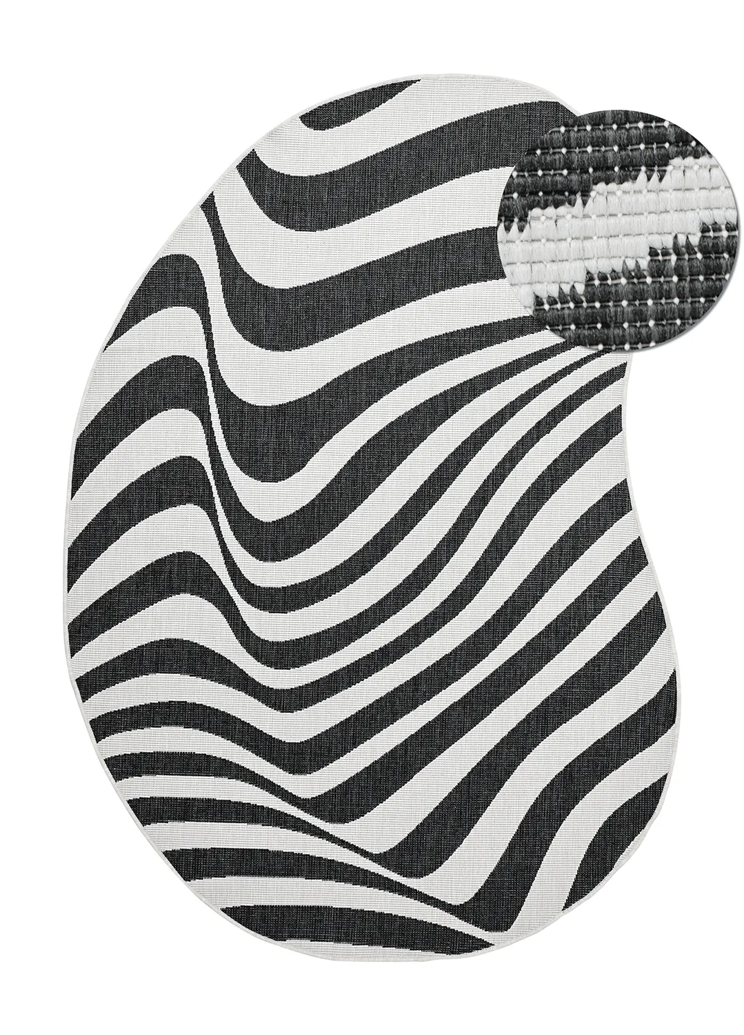 Tæpper til indendørs/udendørs brug - utomhusmatta - Remina (sort/hvid)