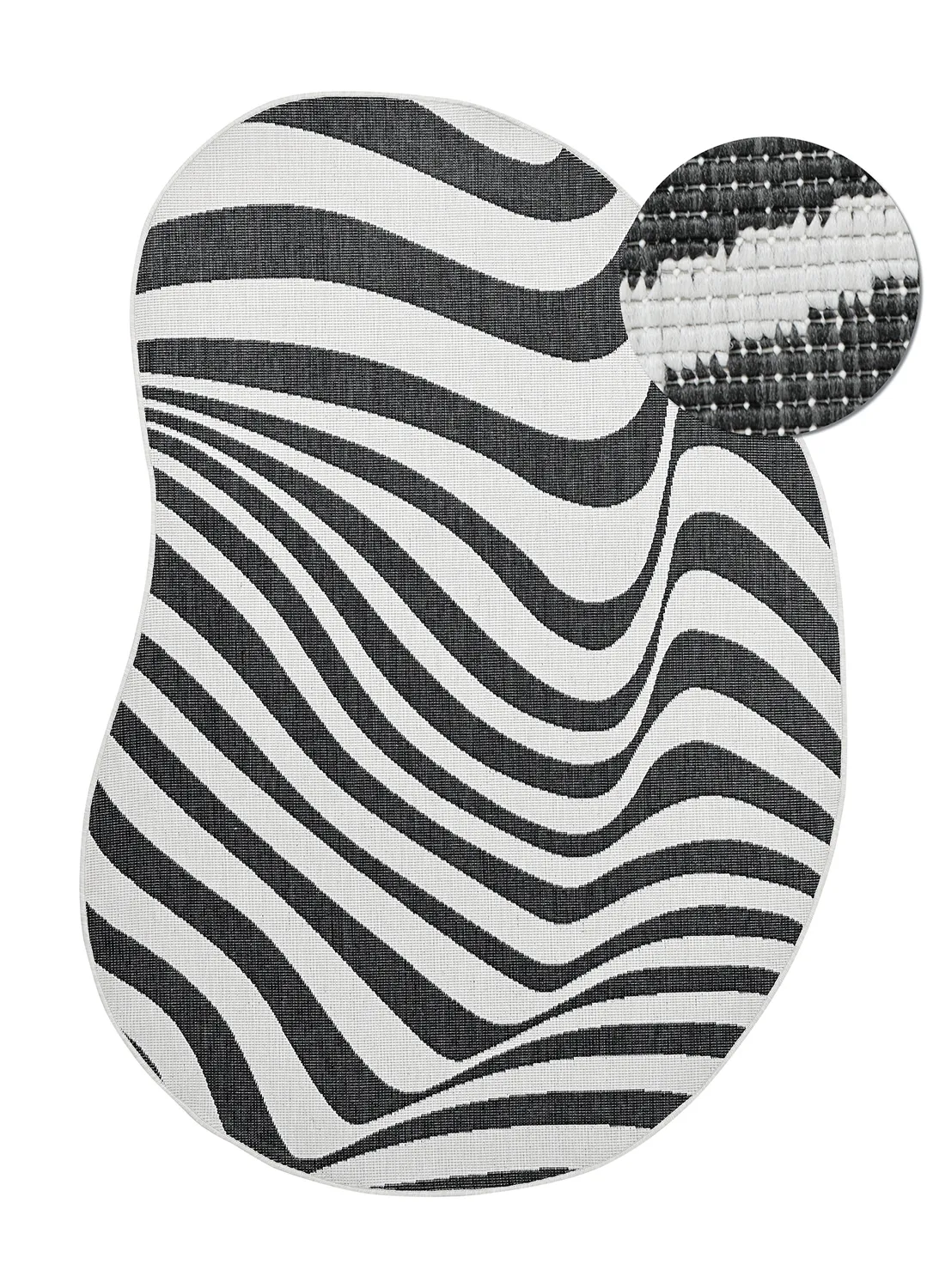 Tæpper til indendørs/udendørs brug - utomhusmatta - Remina (sort/hvid)