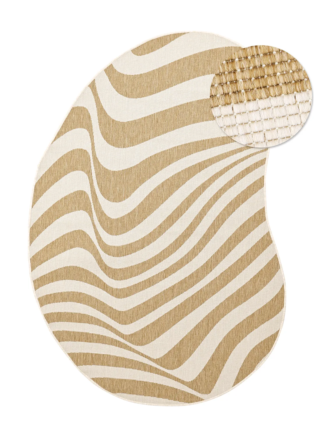 Tæpper til indendørs/udendørs brug - utomhusmatta - Remina (natur/hvid)