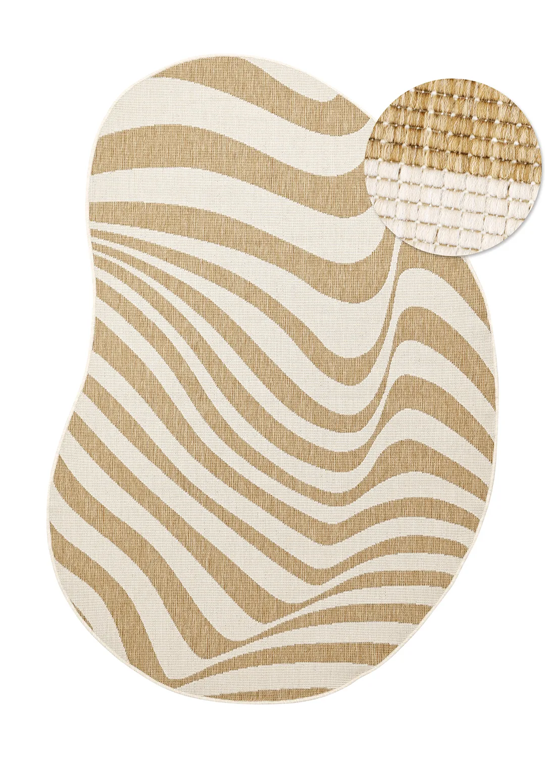 Tæpper til indendørs/udendørs brug - utomhusmatta - Remina (natur/hvid)